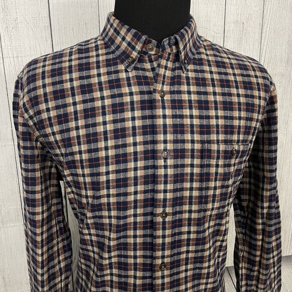 J. Crew Mens XL Multicolor Check Suede Elbow Long Sleeve Button-Up Flannel Shirt - Picture 3 of 8